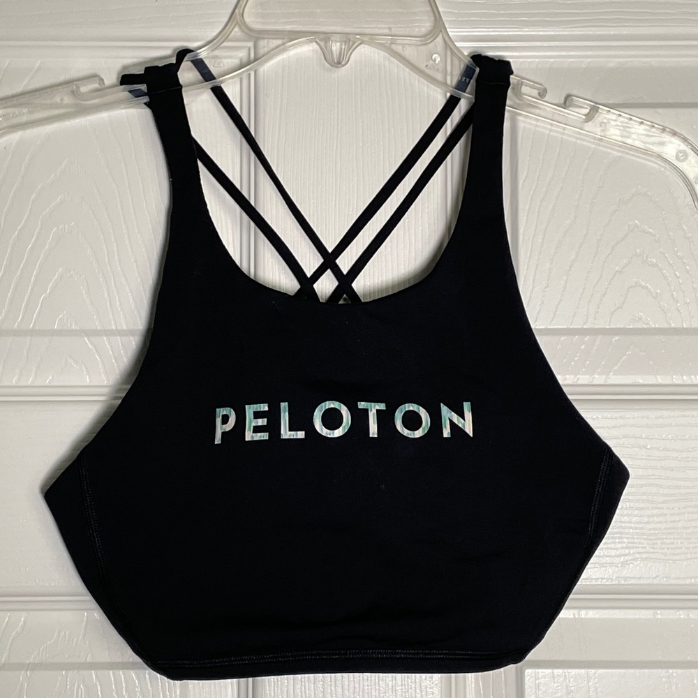 Lululemon x Peloton Black Criss Cross‎ Straps Sports Bra Size 6